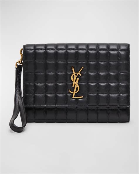 ysl leather types|ysl wristlet pouch.